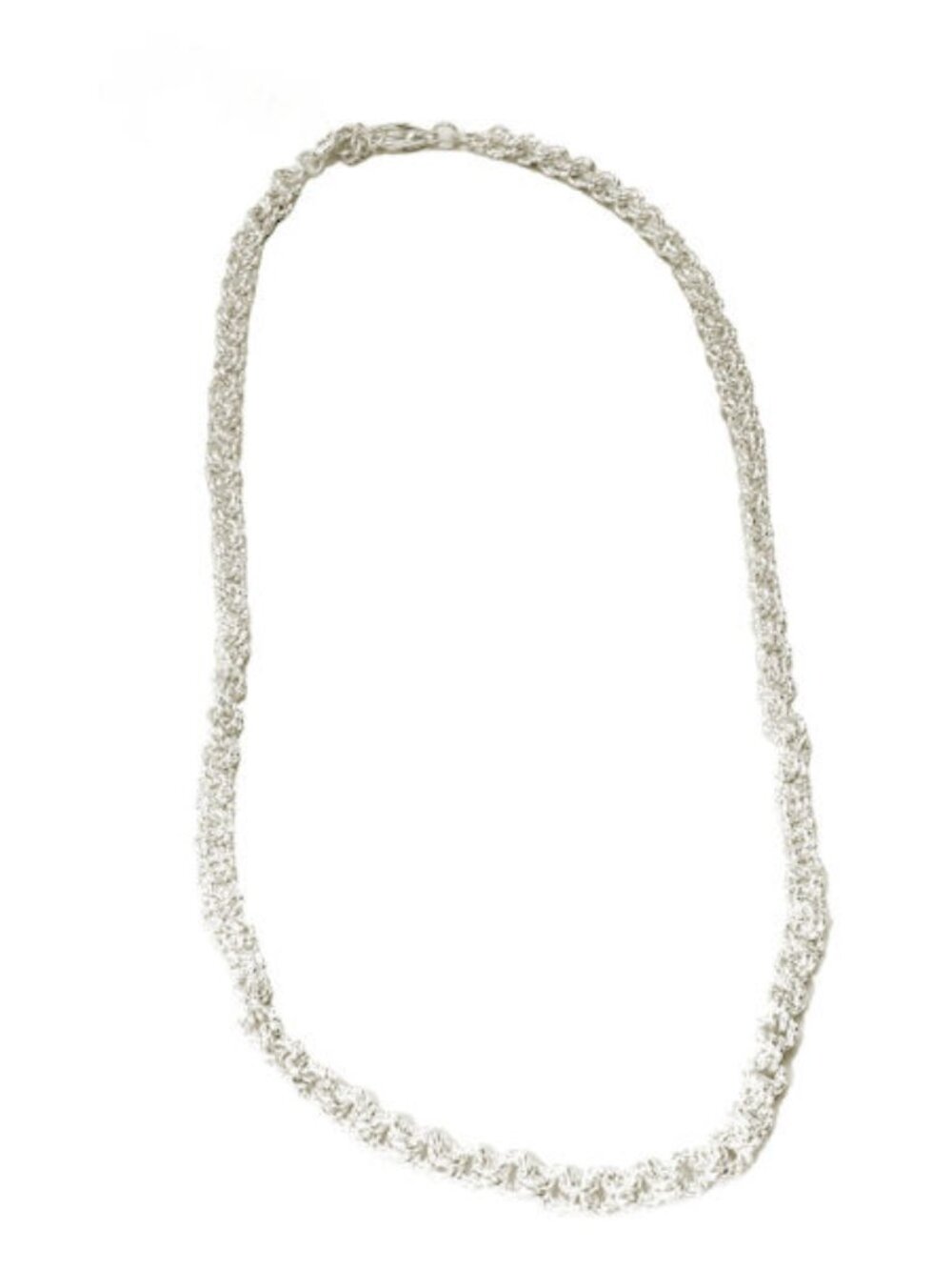 Silvertone Twisted Wire 2 in 2 Chainmail Necklace 1055